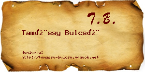 Tamássy Bulcsú névjegykártya